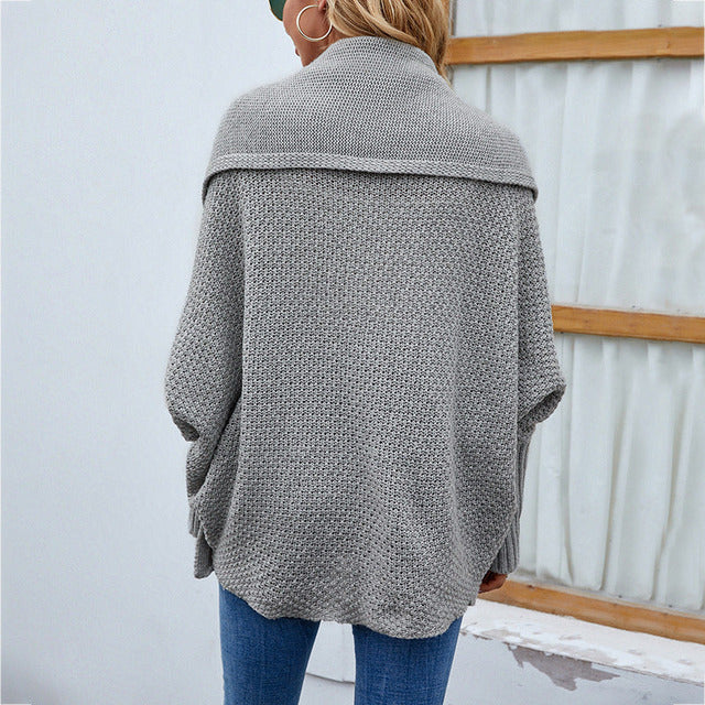 Casual Cardigan Med Dolman-Ermer