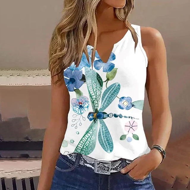 Trendy Tank Top Med Libelle Design