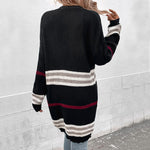 Casual Stripet Strikket Cardigan