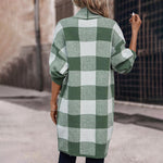 Casual Rutete Strikket Cardigan