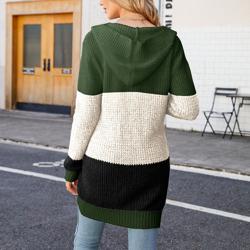 Uformell Fargeblokk Cardigan