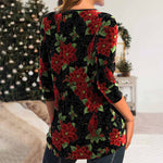 Vintage Bluse Med Blomstertrykk