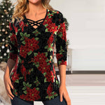 Vintage Bluse Med Blomstertrykk