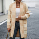 Casual Rutete Strikket Cardigan