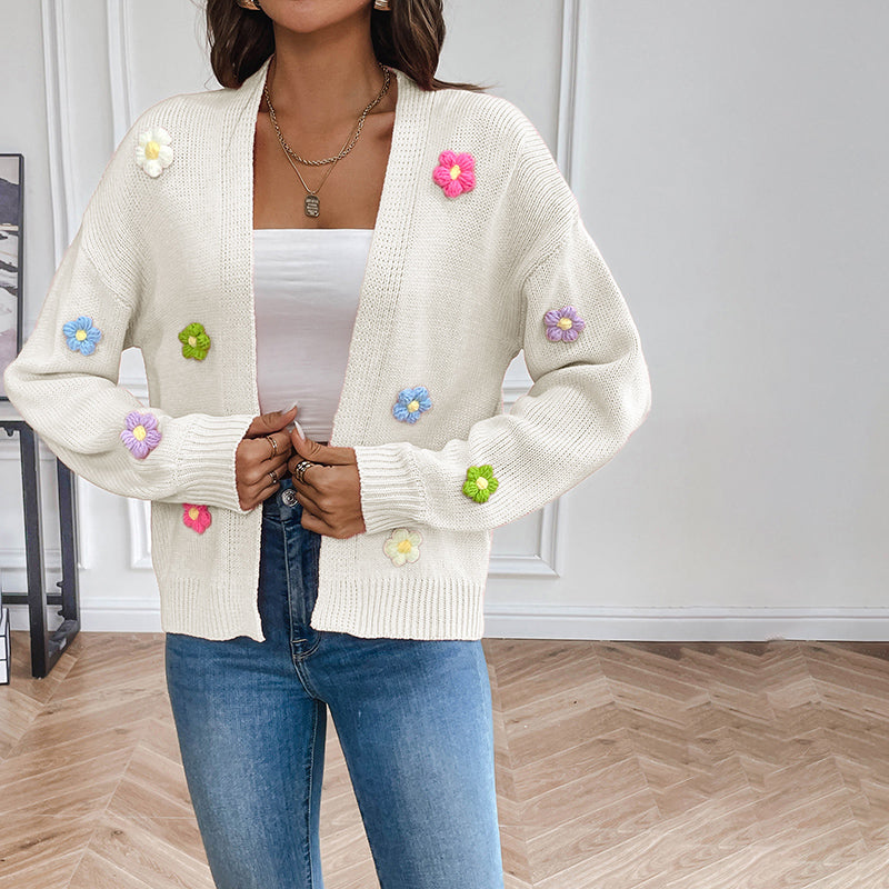 3D Blomstertrykk Cardigan