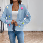 3D Blomstertrykk Cardigan