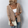 Casual Strikket Cardigan Med Hette