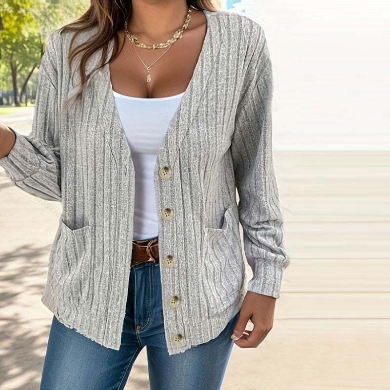 Casual Strikket Cardigan