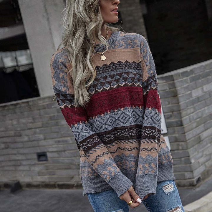 Lässige Bluse Mit Gestreiftem Druck