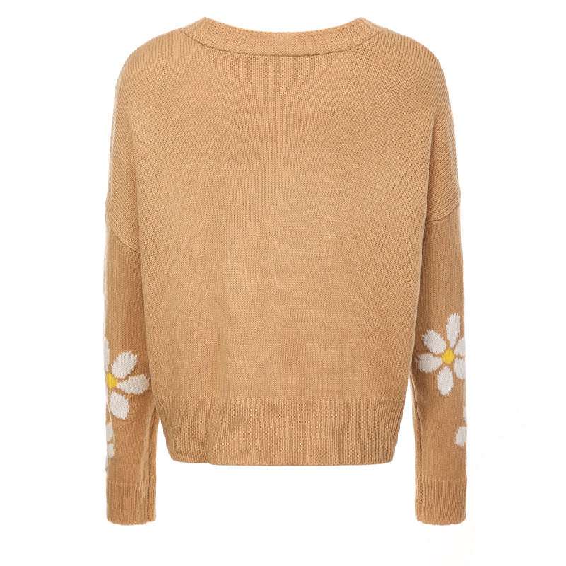 Uformell Blomsterstrikket Cardigan