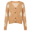 Uformell Blomsterstrikket Cardigan