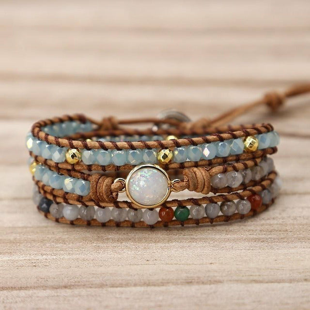 Naturstein Boho Armbånd