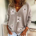 Casual Blomsterbrodert Cardigan